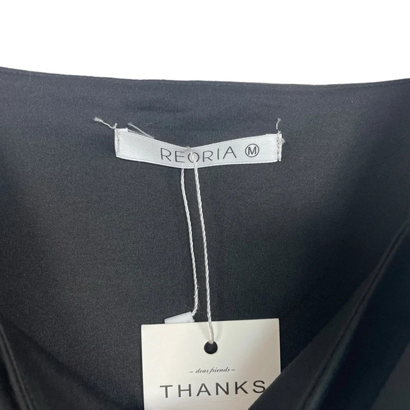 NWT ReoRia Square Neck Wide Strap Bodysuit in Black Size M - Picture 9 of 12